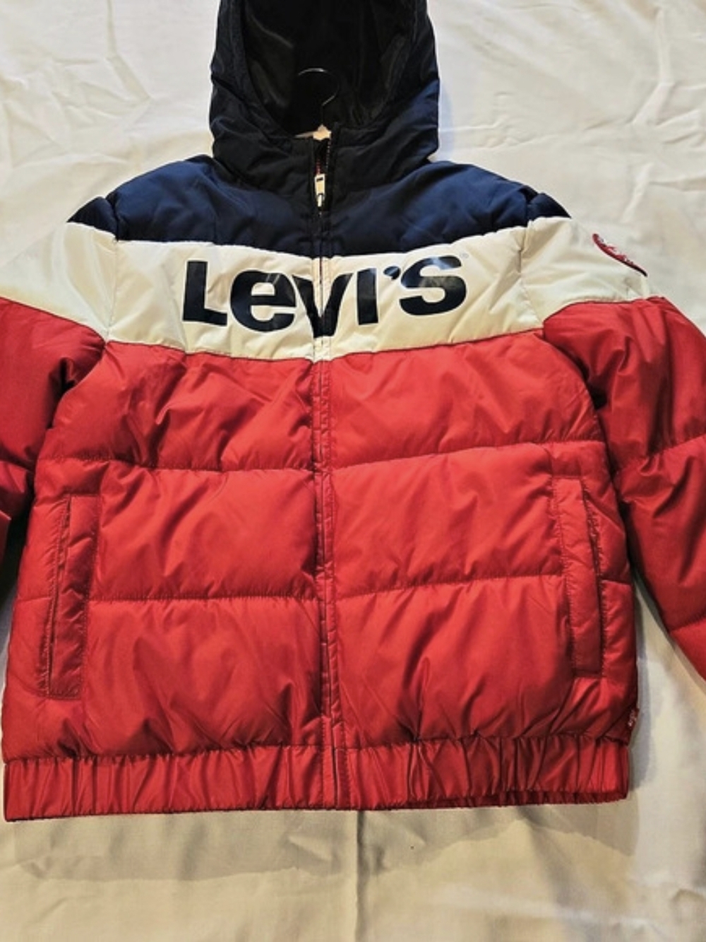 Levi's Boys Colorblock Puffer Jacket Red & Blue Boys Medium